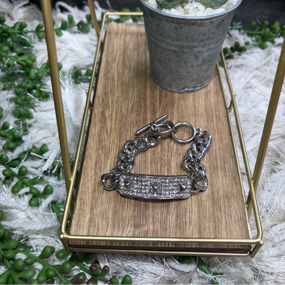 -🌼3/$30🌼Silver Diamond Studded Chain Bracelet